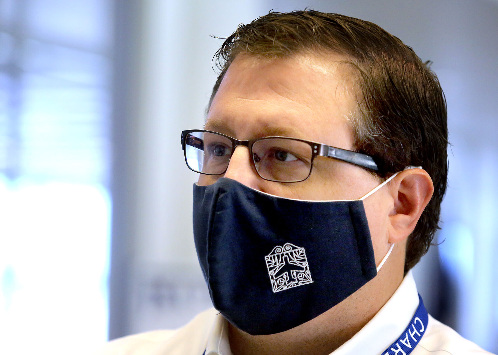 Elliott Summey closeup with face mask